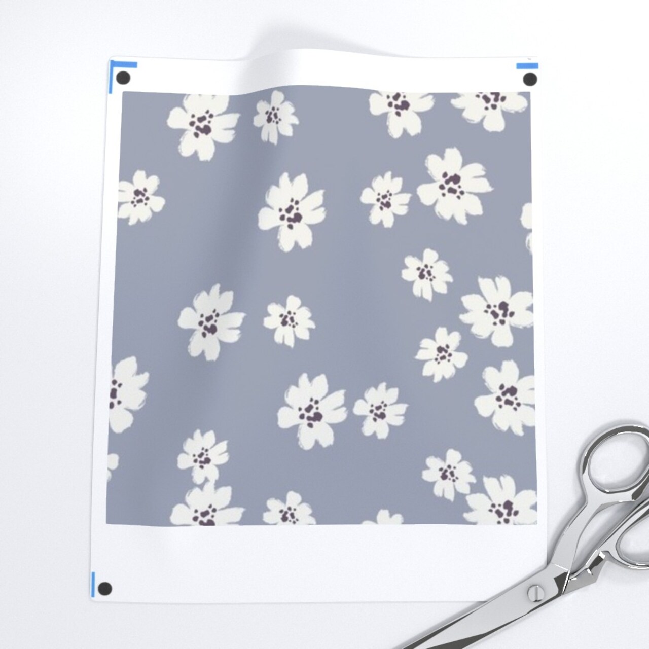 Little Daisy Periwinkle Purple Small Scale Ditsy Flowers Wildflowers Pastel Lavender Custom Printed Fabric by Spoonflower Various Fabrics by the Yard or Fat Quarter